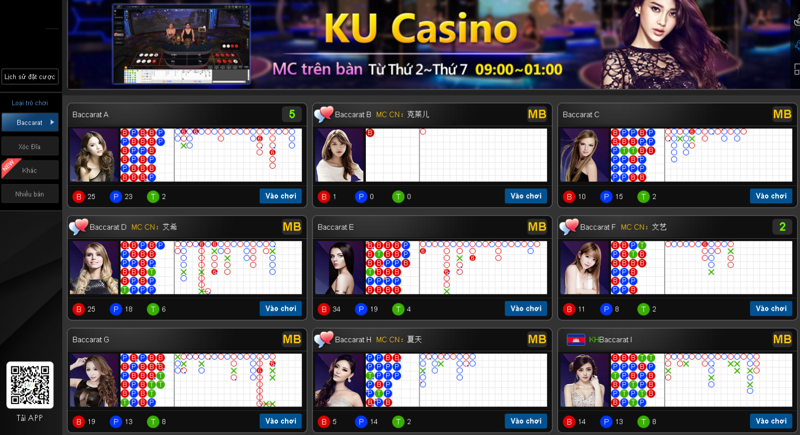 Tại KU Casino có MC phục vụ cho từng bàn Tại KU Casino có MC phục vụ cho từng bàn